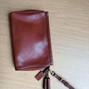 Coach Legacy Tassel Leather Wristlet - Classic Brown
